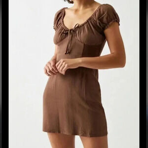 Pac Sun LA Hearts Coquette Bustier mini dress, color brown, size large